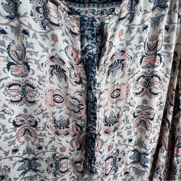 Lucky Brand Half Placket Peasant Boho Top, size Small - Picture 5 of 7